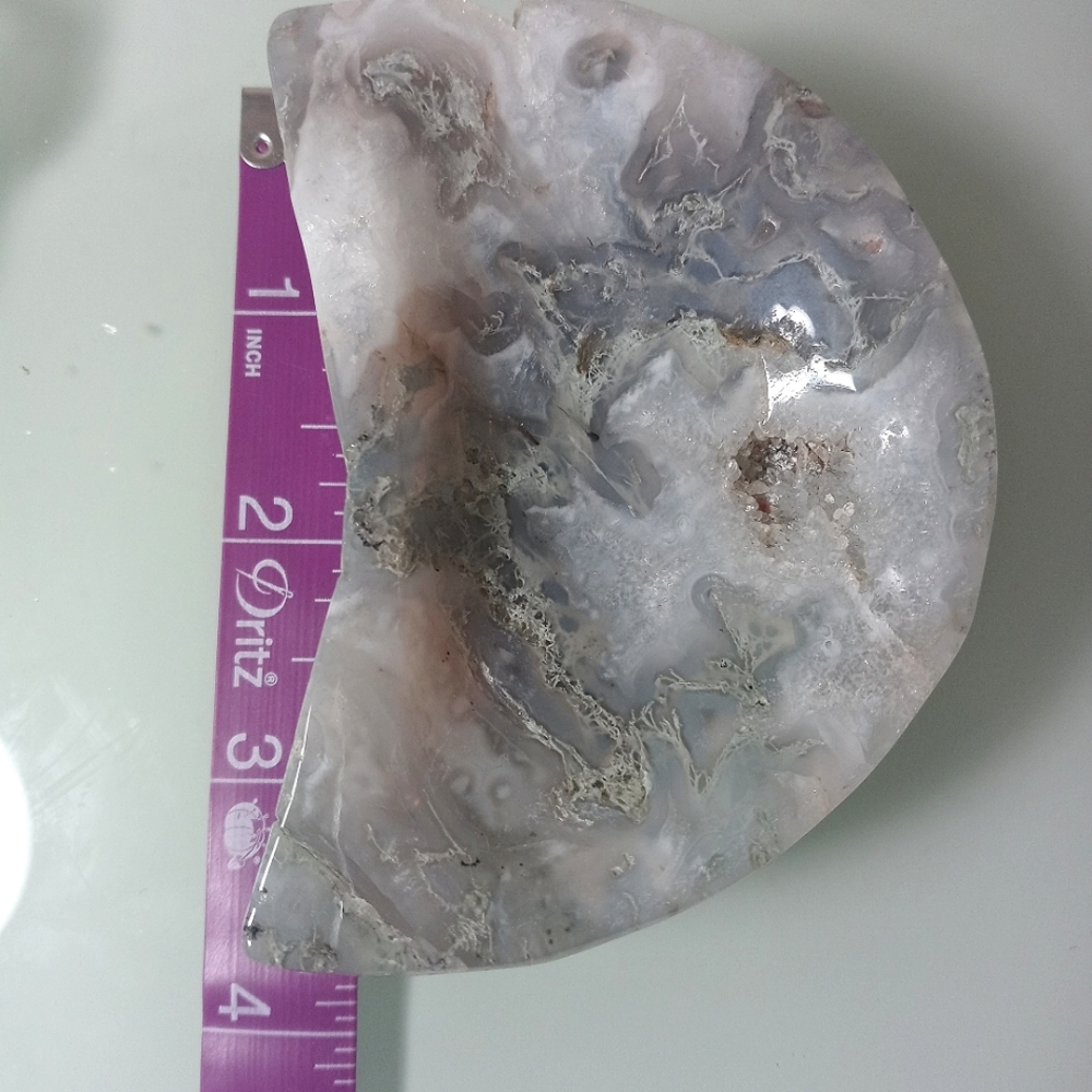Mocha Stone (WhiteMossAgate) Moon Bowl